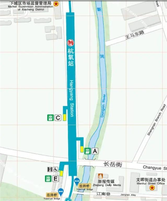 打铁关站宝善桥站(暂未开通)建国北路站万安桥站城站站江城路站侯潮门