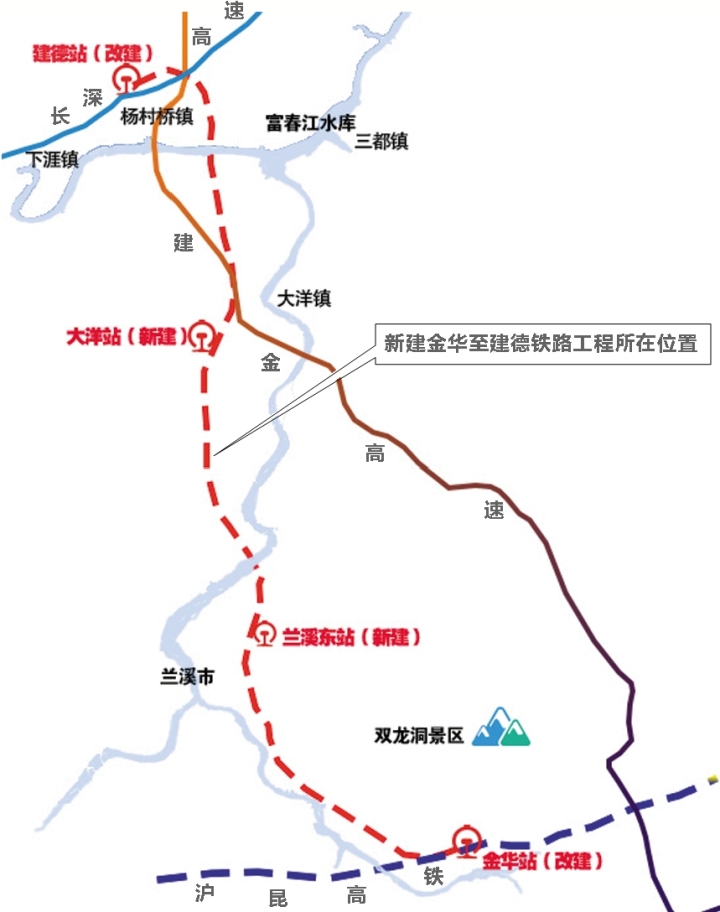 在这些铁路中,备受杭州市民关注的是连接杭州建德与金华的金建