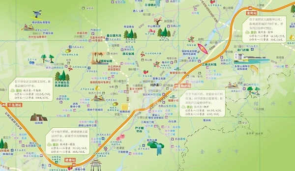 杭黄高铁旅游地图出炉!景区资讯、住宿餐饮、