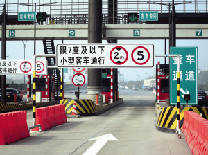 收费站出口装了限高杆