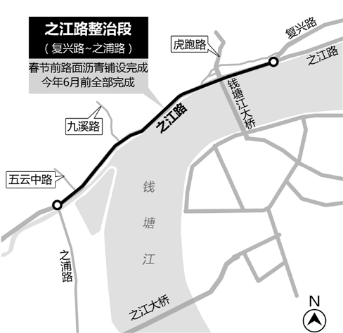 之江路整修进入收尾工作 再过几月变身景观大道