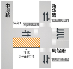 本周五起 延安路凤起路交叉口交通有变化