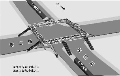 东新路重工路人行天桥昨开工 今年要建成10座过街设施