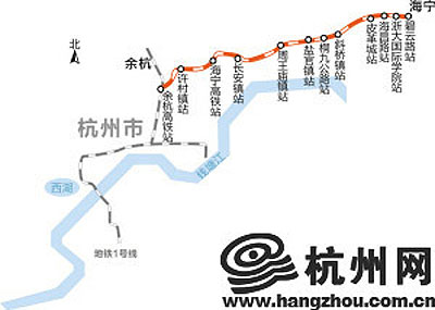 杭州到海宁的城际铁路计划2018年底前建成