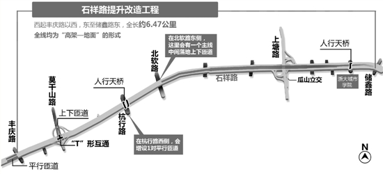 石祥路提升改造全面开工 明年6月底高架主线通车