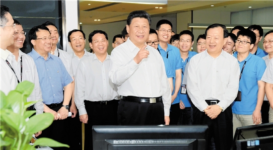 5月26日下午，习近平总书记在杭州考察海康威视。 