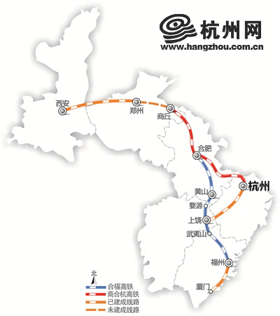 7月以后杭州到黄山婺源武夷山将开通高铁