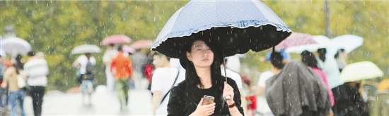 昨天，杭州天气一日数变，前一分钟还是阳光灿烂，后一分钟阵雨来袭。 