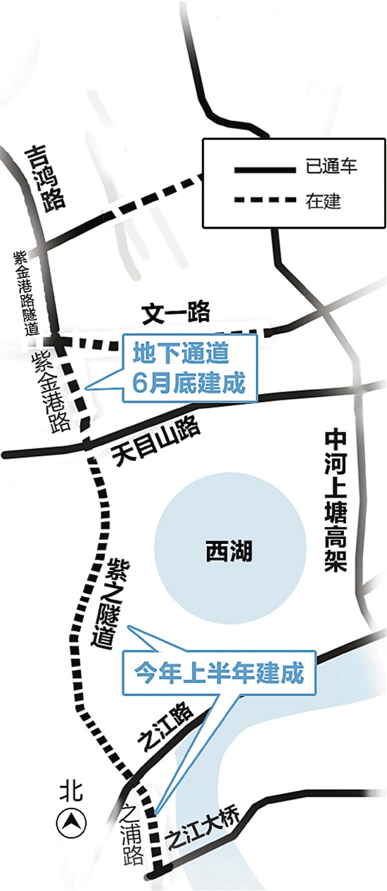 紫金港路地下隧道开始主体施工 6月从城西到滨江一盏红灯都没有