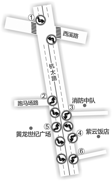 杭州主城区27个路口路段全天禁左