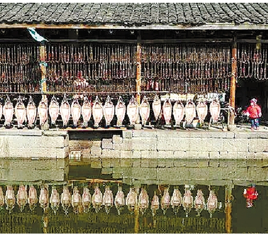 安昌古镇的年，是从各家挂起的腊肉开始的。