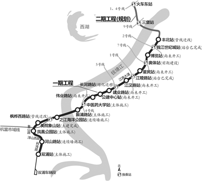 杭州地铁6号线两大站点主体施工 未来3年对出行会有小影响