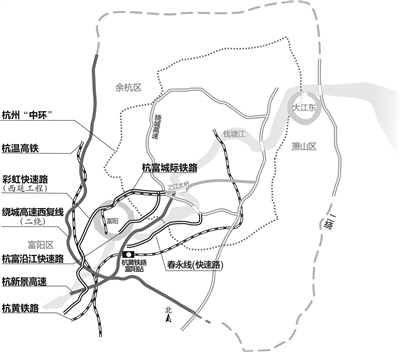 富阳未来将成为杭州西部交通枢纽门户