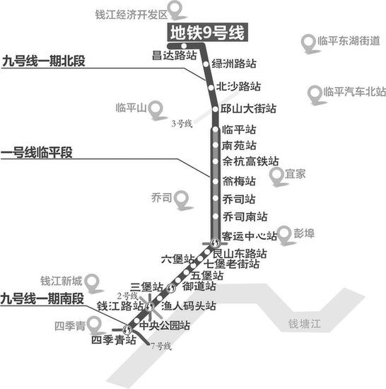 杭州地铁9号线一期多个站点开工 预计2020年6月完工