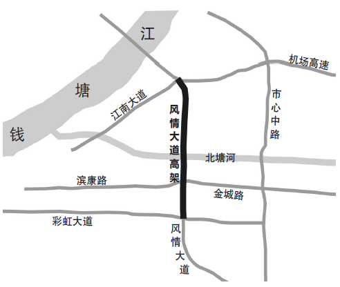 风情大道上架起高架和机场高速无缝连接 杭州快速路网中间“一纵”继续往南延伸