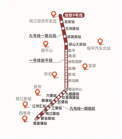 杭州地铁9号线北段预计国庆节前开通 