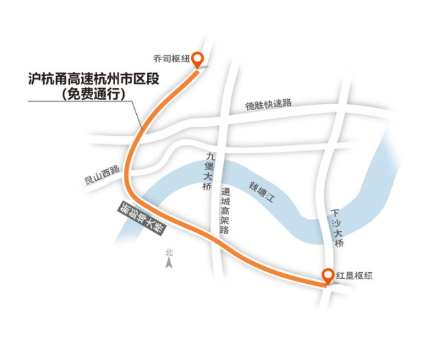 沪杭甬高速杭州市区段将建设高架桥 设计时速80—100公里