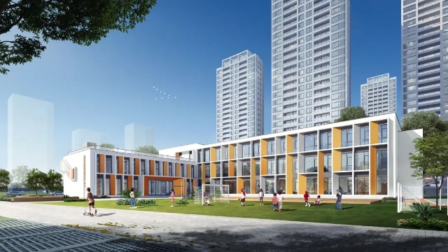 富力中心幼儿园在建学校闲林街道里项小学项目位于闲林街道.