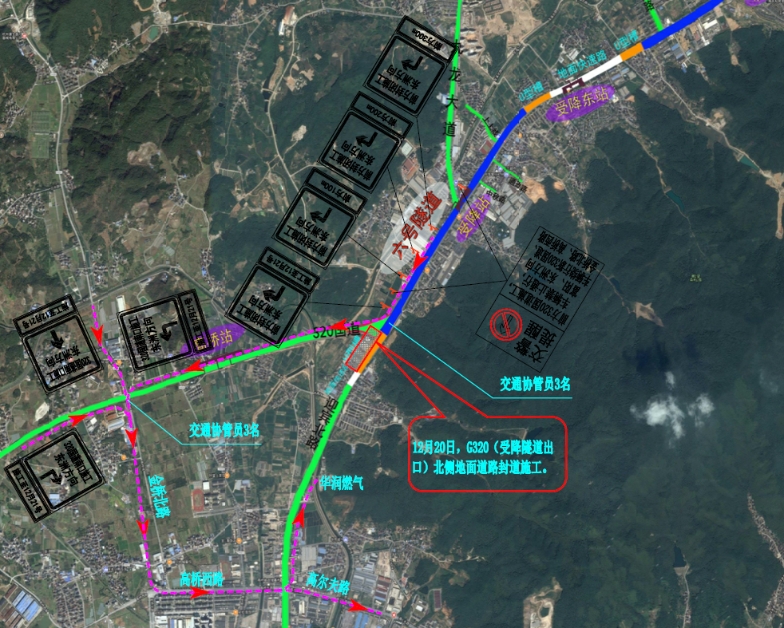 新320國道——金橋北路——高橋西路——高爾夫路;③新320國道→富陽