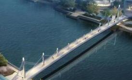 运河上新增一座人行天桥 位于上塘高架与留石快速路中间 8月底完工