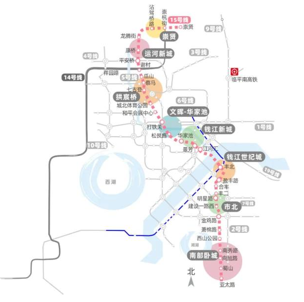 杭州地铁15号线通过专家评估，杭州地铁14号线将重点研究 崇贤、运河新城要腾飞了？