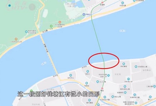 杭州新闻中心 微观杭州比如钱塘江南岸闻涛路与东信大道口段近岸水域.