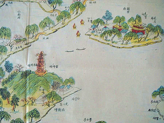 杭州西湖鸟瞰图平面图图片