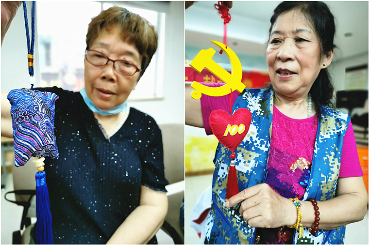 玉皇山社区居民"非遗香囊迎端午 献礼建党一百年"