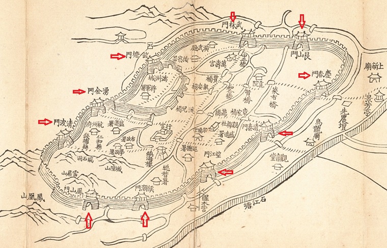 杭州十大古门路线图图片